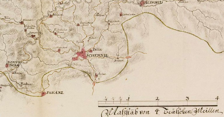 Banská Štiavnica na historických mapách