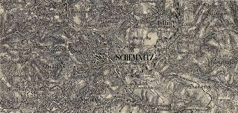 Banská Štiavnica na historických mapách