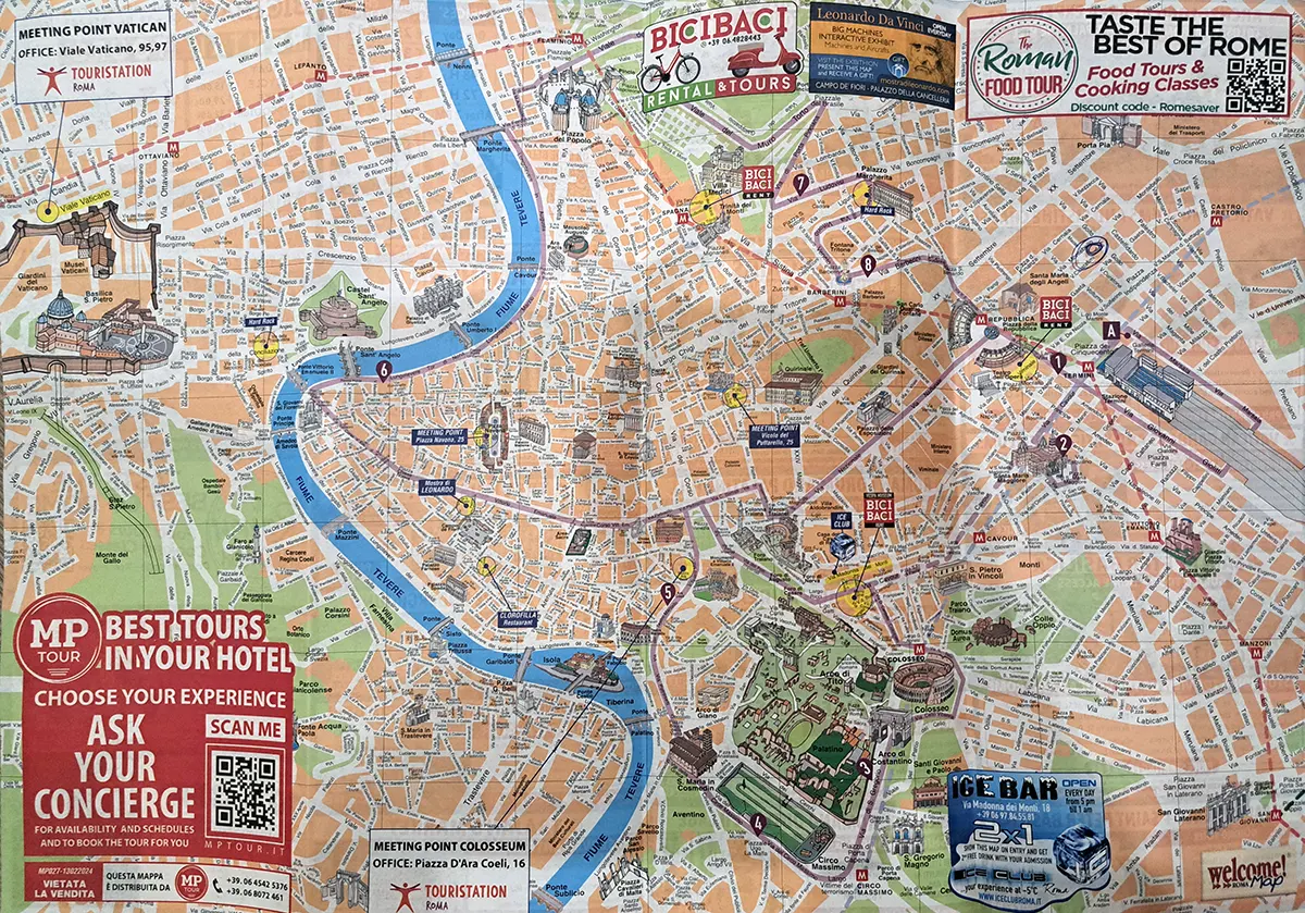 Mapa pamiatok Ríma