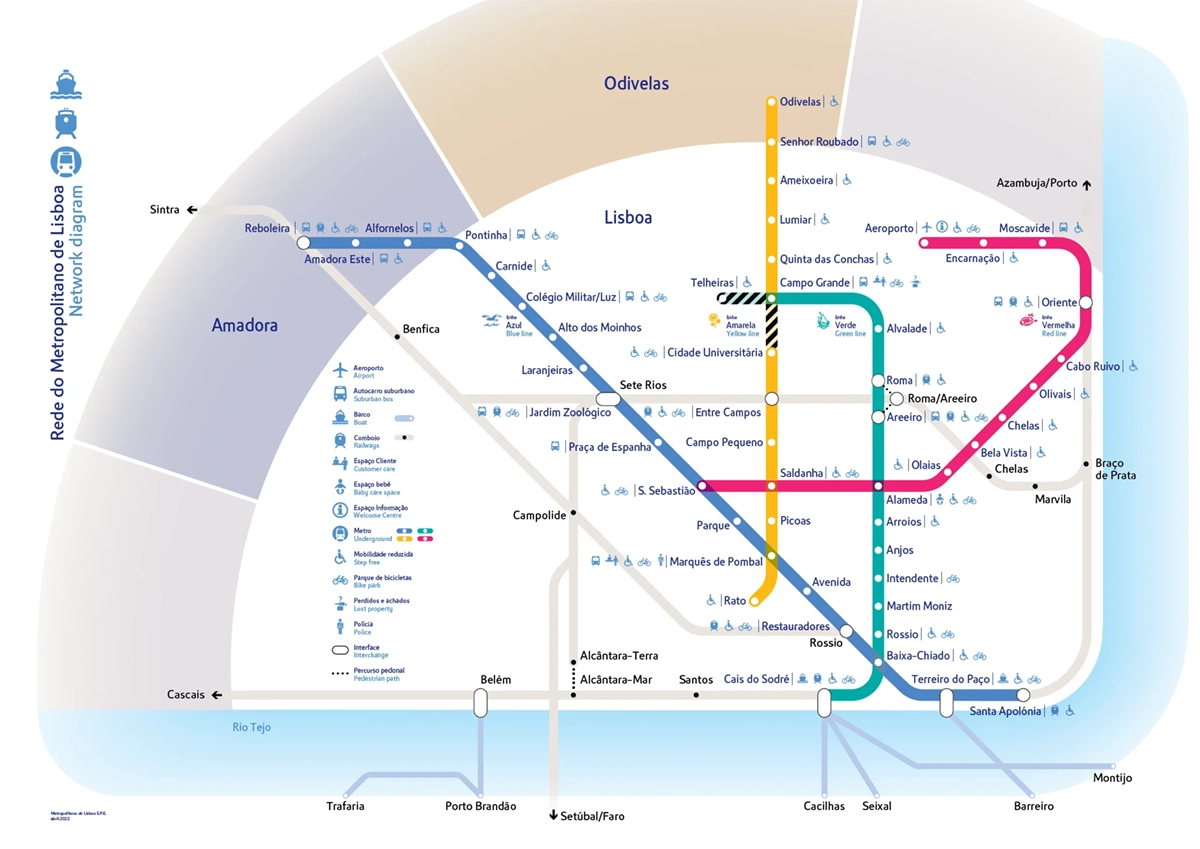Mapa metra Lisabon