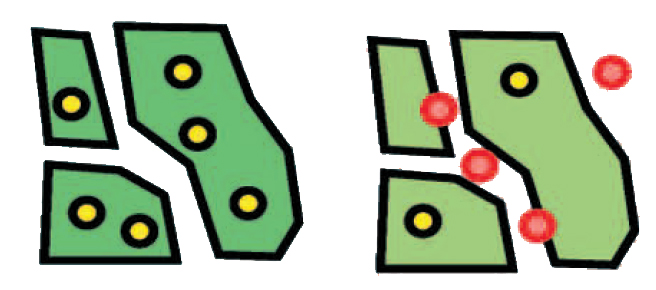 must be properly inside polygons