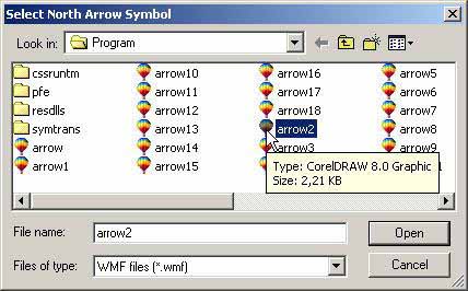 select north arrow symbol